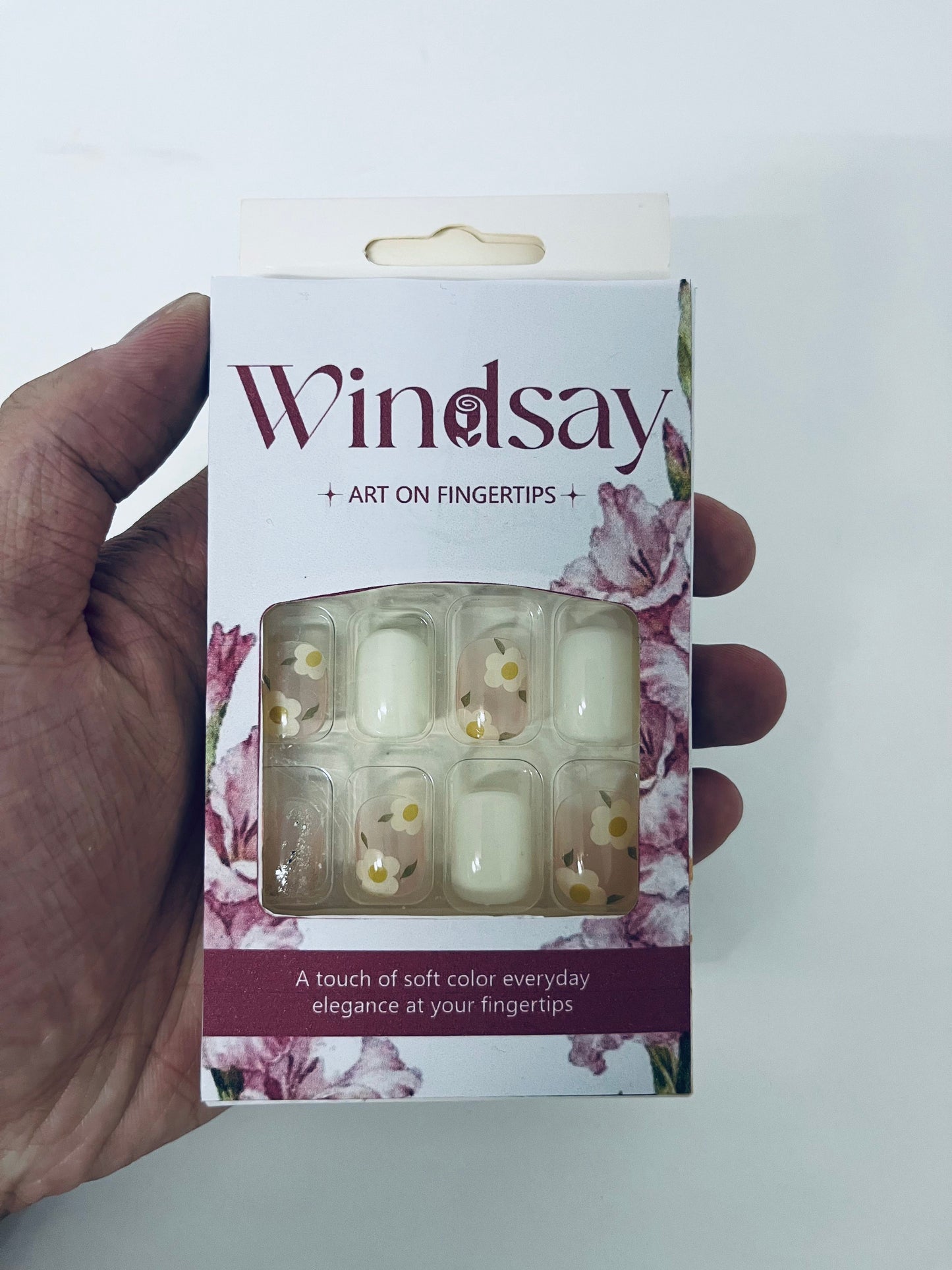 Windsay Daisy Gentle Style Nail Art Stickers, Fingertip Art Quick Nail Beauty