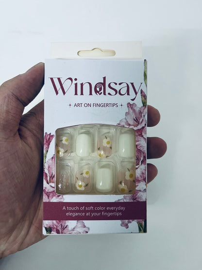 Windsay Daisy Gentle Style Nail Art Stickers, Fingertip Art Quick Nail Beauty