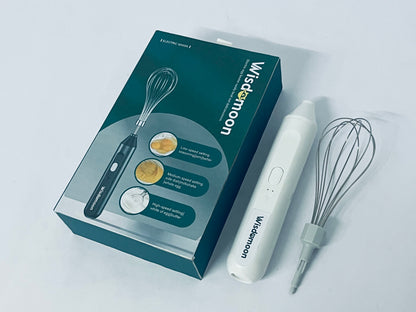 Wisdomoon Powerful Milk Frother & Egg Beater - Powerful Electric Handheld Frother & Whisk for Coffee, Lattes, Cappuccino, Hot Chocolate & Coffee Creamer - Ultra Fast Foam Maker & Drink Mixer