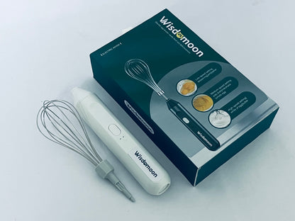 Wisdomoon Powerful Milk Frother & Egg Beater - Powerful Electric Handheld Frother & Whisk for Coffee, Lattes, Cappuccino, Hot Chocolate & Coffee Creamer - Ultra Fast Foam Maker & Drink Mixer