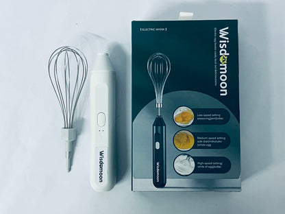 Wisdomoon Powerful Milk Frother & Egg Beater - Powerful Electric Handheld Frother & Whisk for Coffee, Lattes, Cappuccino, Hot Chocolate & Coffee Creamer - Ultra Fast Foam Maker & Drink Mixer