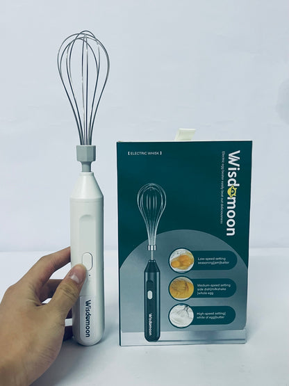 Wisdomoon Powerful Milk Frother & Egg Beater - Powerful Electric Handheld Frother & Whisk for Coffee, Lattes, Cappuccino, Hot Chocolate & Coffee Creamer - Ultra Fast Foam Maker & Drink Mixer