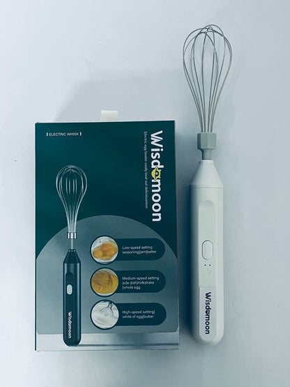 Wisdomoon Powerful Milk Frother & Egg Beater - Powerful Electric Handheld Frother & Whisk for Coffee, Lattes, Cappuccino, Hot Chocolate & Coffee Creamer - Ultra Fast Foam Maker & Drink Mixer