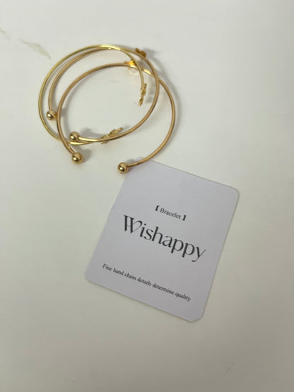 Wishappy 3Pcs Stackable  Bracelet Set - Hypoallergenic Open Cuffs for Casual & Formal Occasions