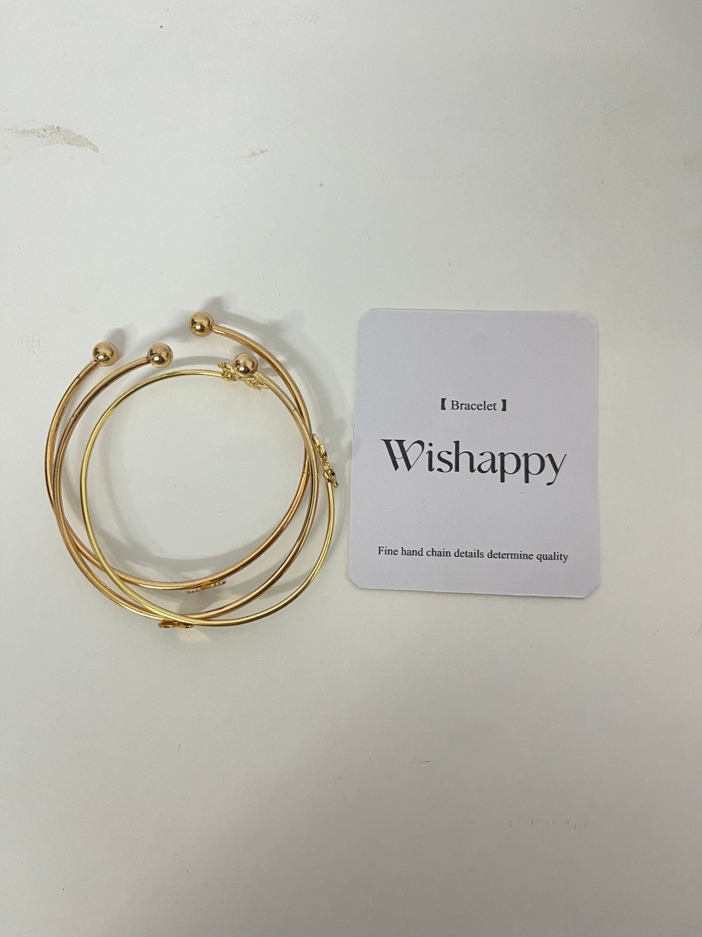 Wishappy 3Pcs Stackable  Bracelet Set - Hypoallergenic Open Cuffs for Casual & Formal Occasions