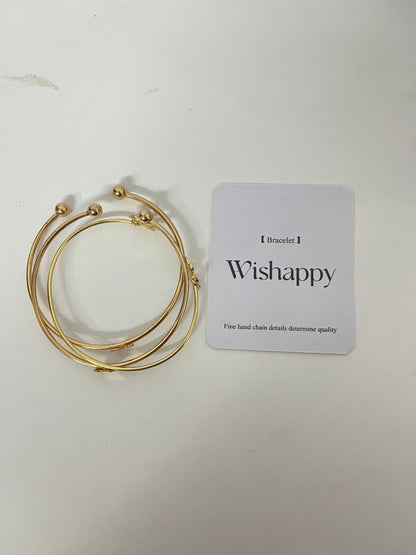 Wishappy 3Pcs Stackable  Bracelet Set - Hypoallergenic Open Cuffs for Casual & Formal Occasions