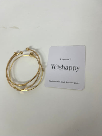 Wishappy 3Pcs Stackable  Bracelet Set - Hypoallergenic Open Cuffs for Casual & Formal Occasions