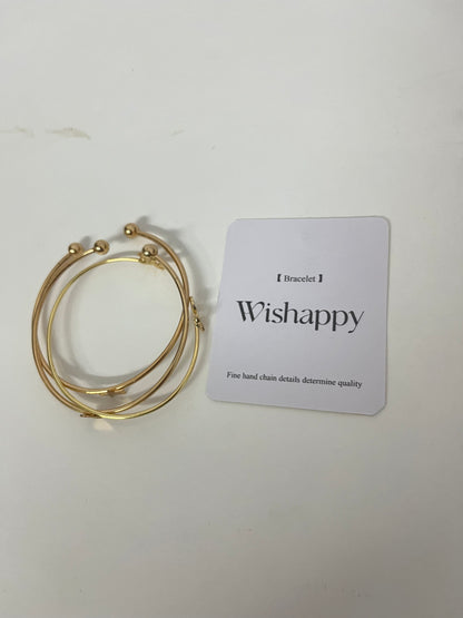 Wishappy 3Pcs Stackable  Bracelet Set - Hypoallergenic Open Cuffs for Casual & Formal Occasions