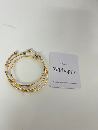 Wishappy 3Pcs Stackable  Bracelet Set - Hypoallergenic Open Cuffs for Casual & Formal Occasions