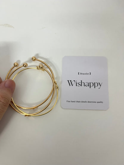 Wishappy 3Pcs Stackable  Bracelet Set - Hypoallergenic Open Cuffs for Casual & Formal Occasions