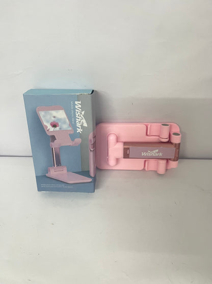 Wishark Multifunctional Foldable Phone Stand | Pink Portable Style (with Makeup Mirror)