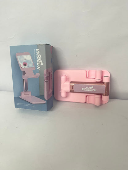 Wishark Multifunctional Foldable Phone Stand | Pink Portable Style (with Makeup Mirror)