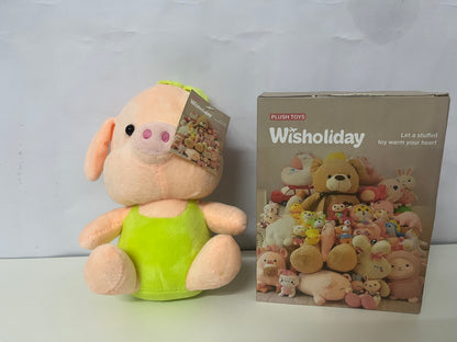 【Wisholiday Overalls Pig Plush Toy】——Warm & Cuddly Companion for Cozy Moments