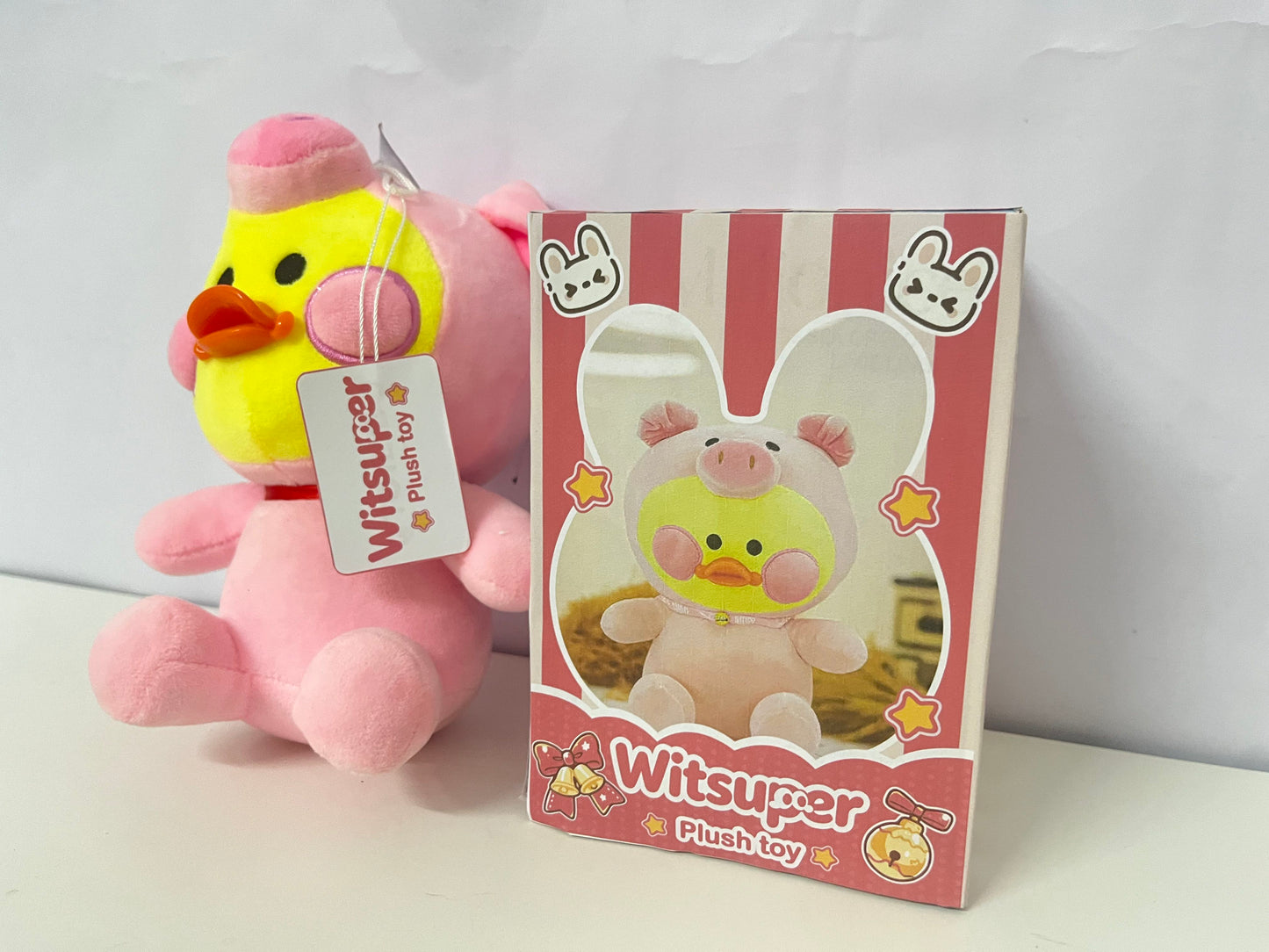 【Witsuper Plush toys】——Witsuper Duck in Pig Costume Plush Toy - Adorable Companion for Cozy Days