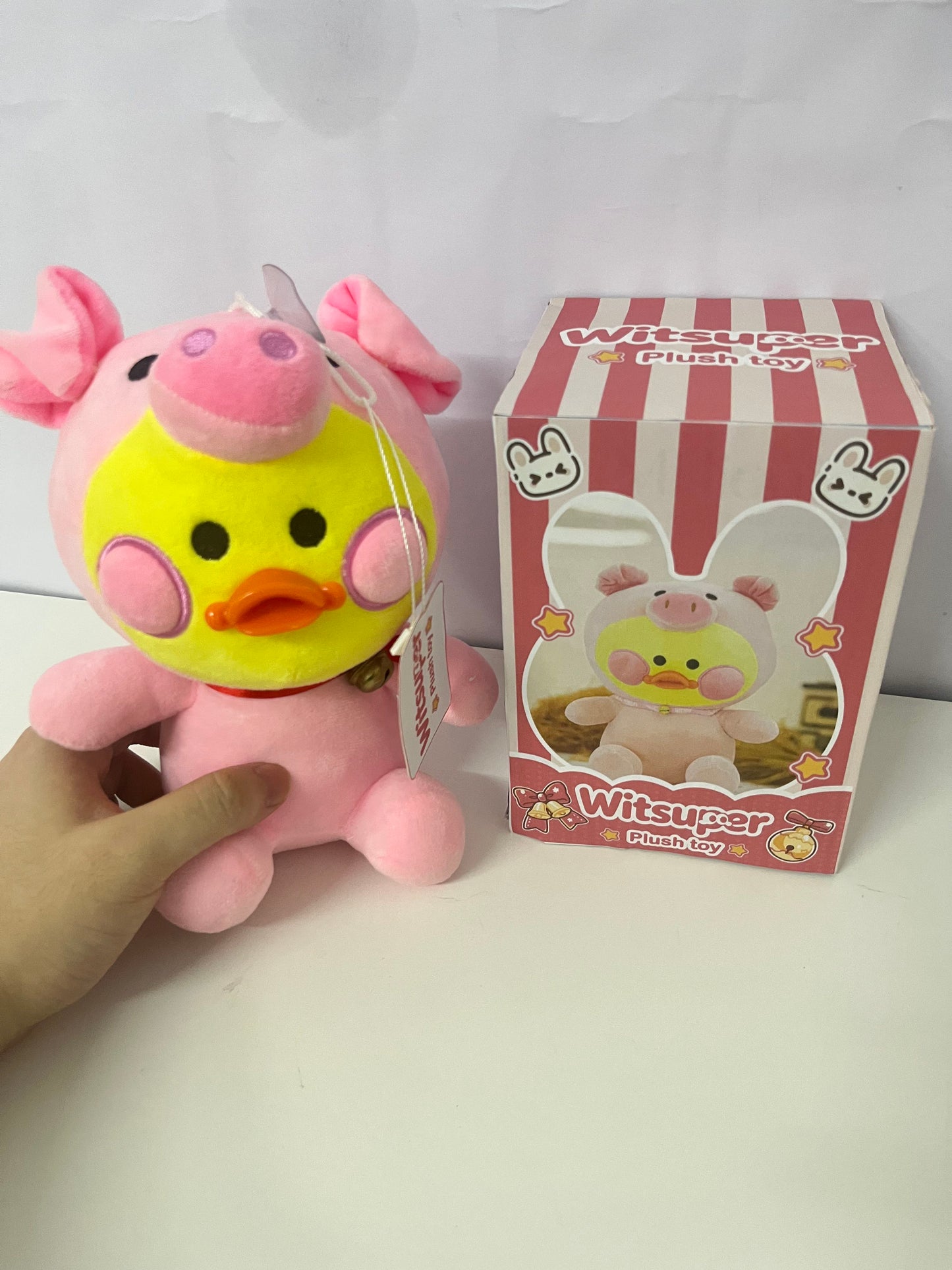 【Witsuper Plush toys】——Witsuper Duck in Pig Costume Plush Toy - Adorable Companion for Cozy Days
