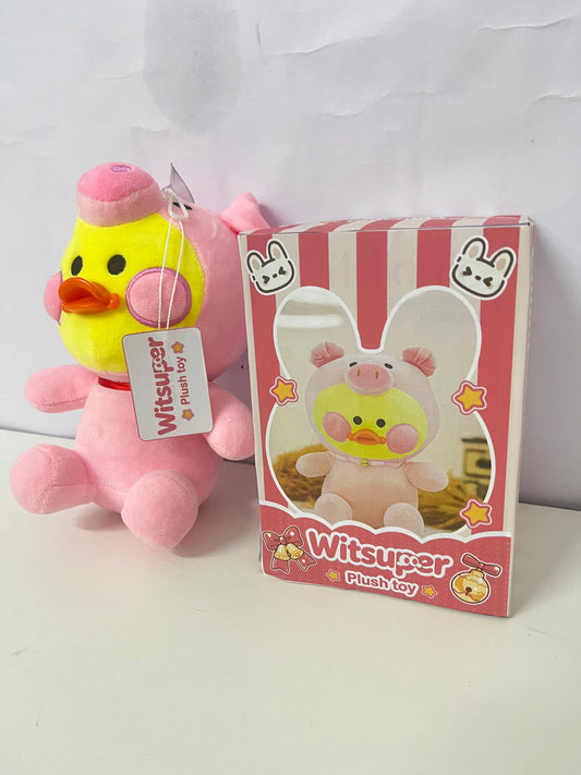 【Witsuper Plush toys】——Witsuper Duck in Pig Costume Plush Toy - Adorable Companion for Cozy Days
