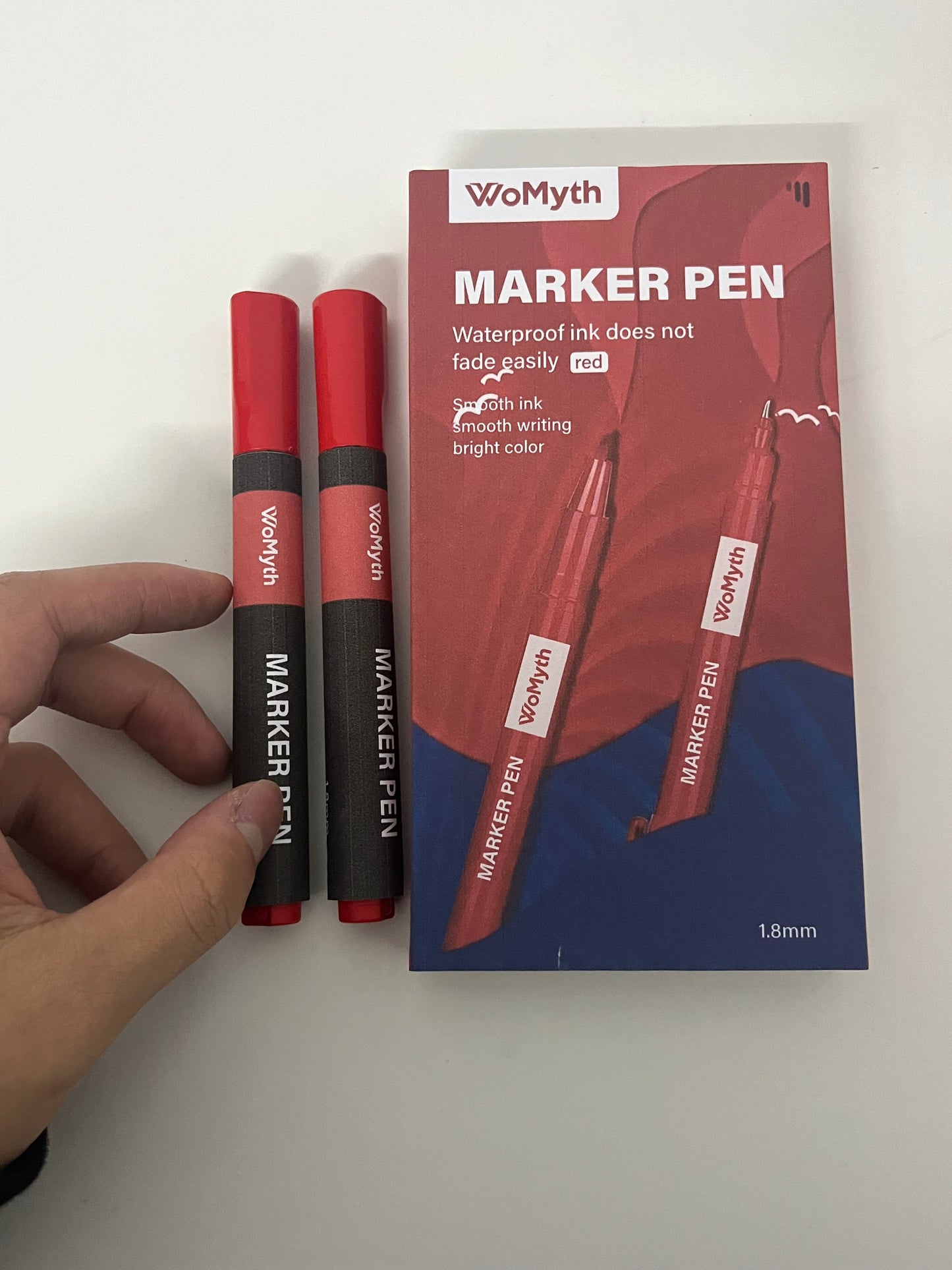 【WoMyth Red Permanent Marker Pen】—— Vibrant & Reliable Tool for Long-Lasting Markings