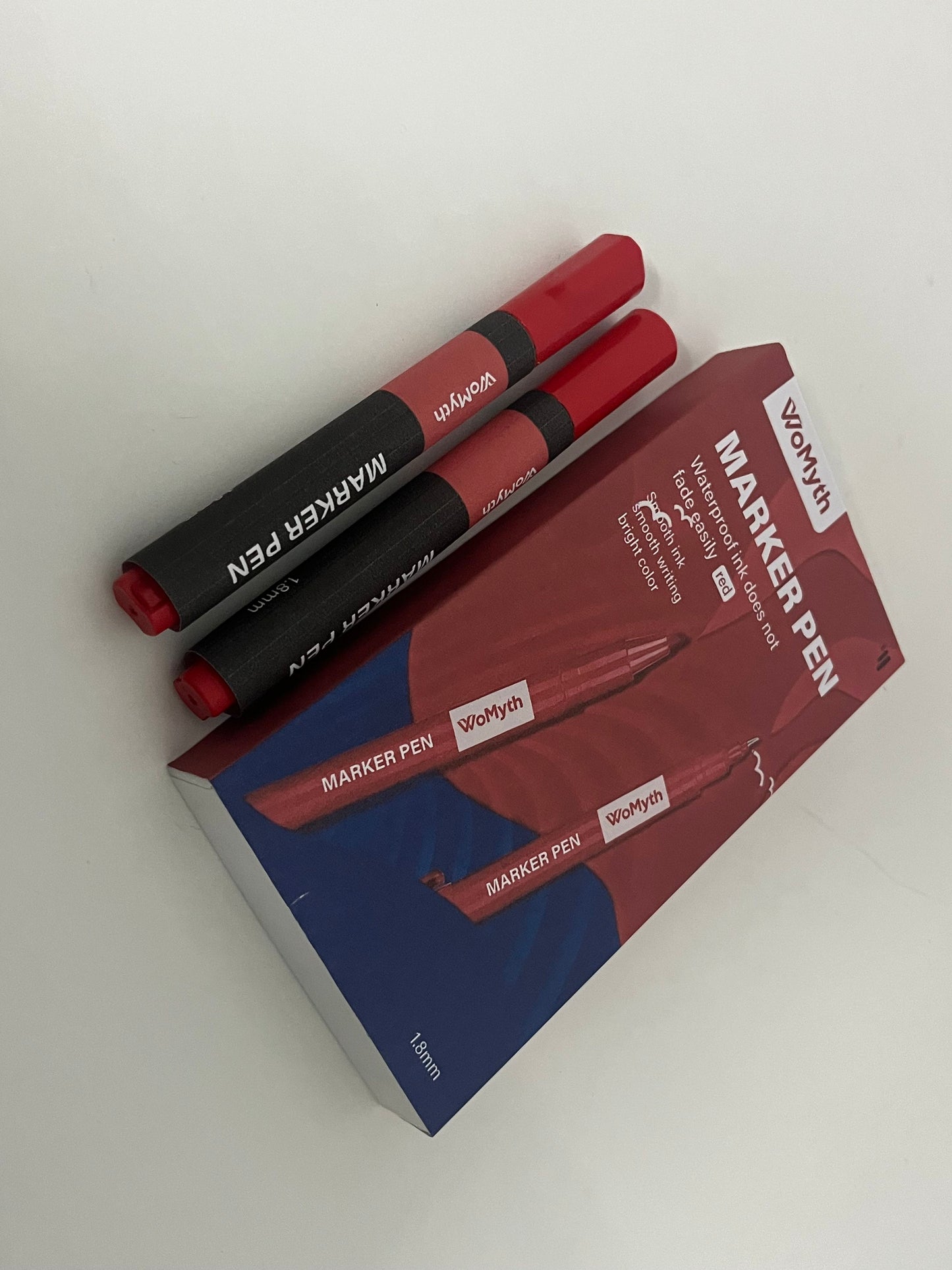 【WoMyth Red Permanent Marker Pen】—— Vibrant & Reliable Tool for Long-Lasting Markings