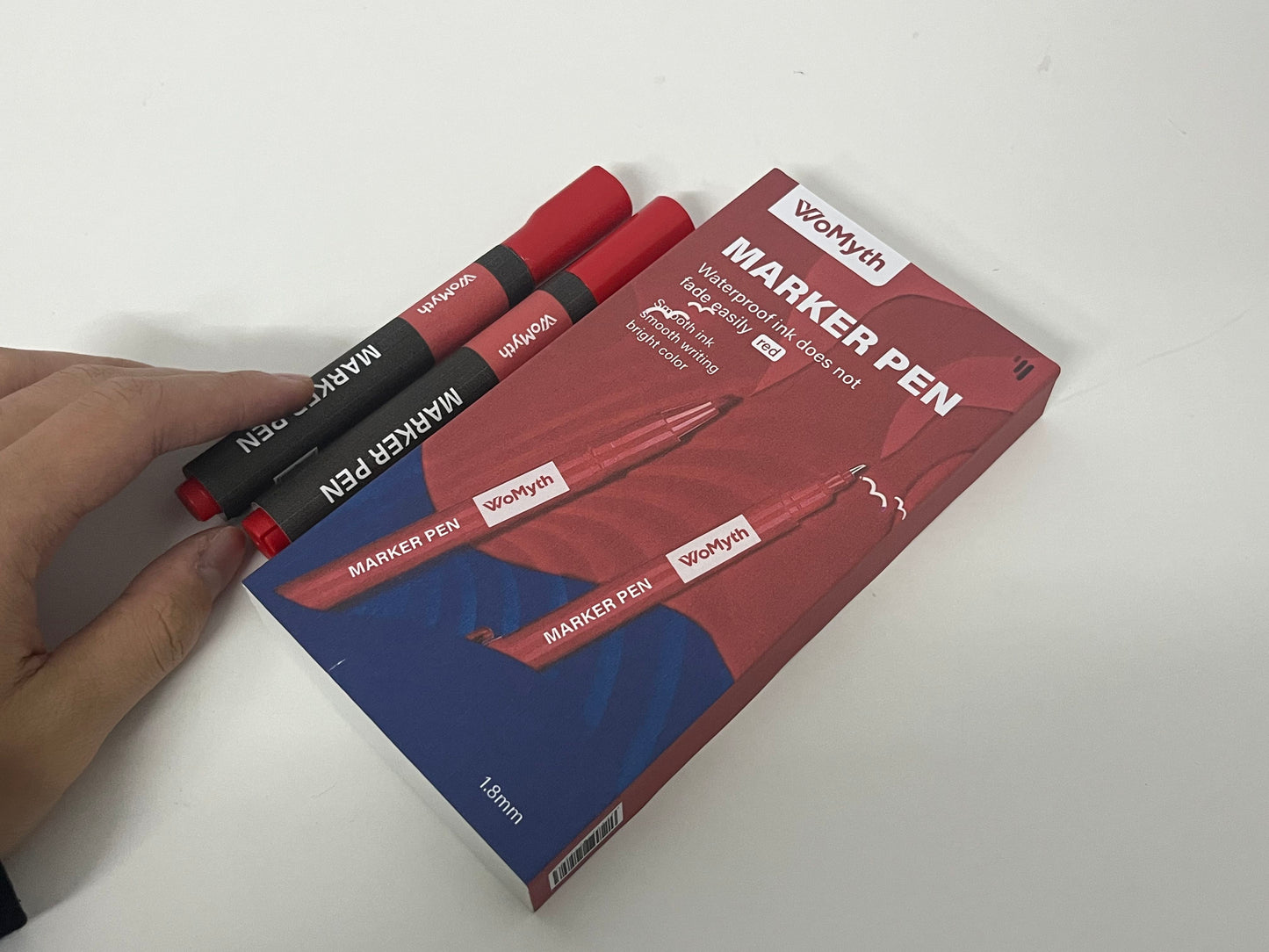 【WoMyth Red Permanent Marker Pen】—— Vibrant & Reliable Tool for Long-Lasting Markings