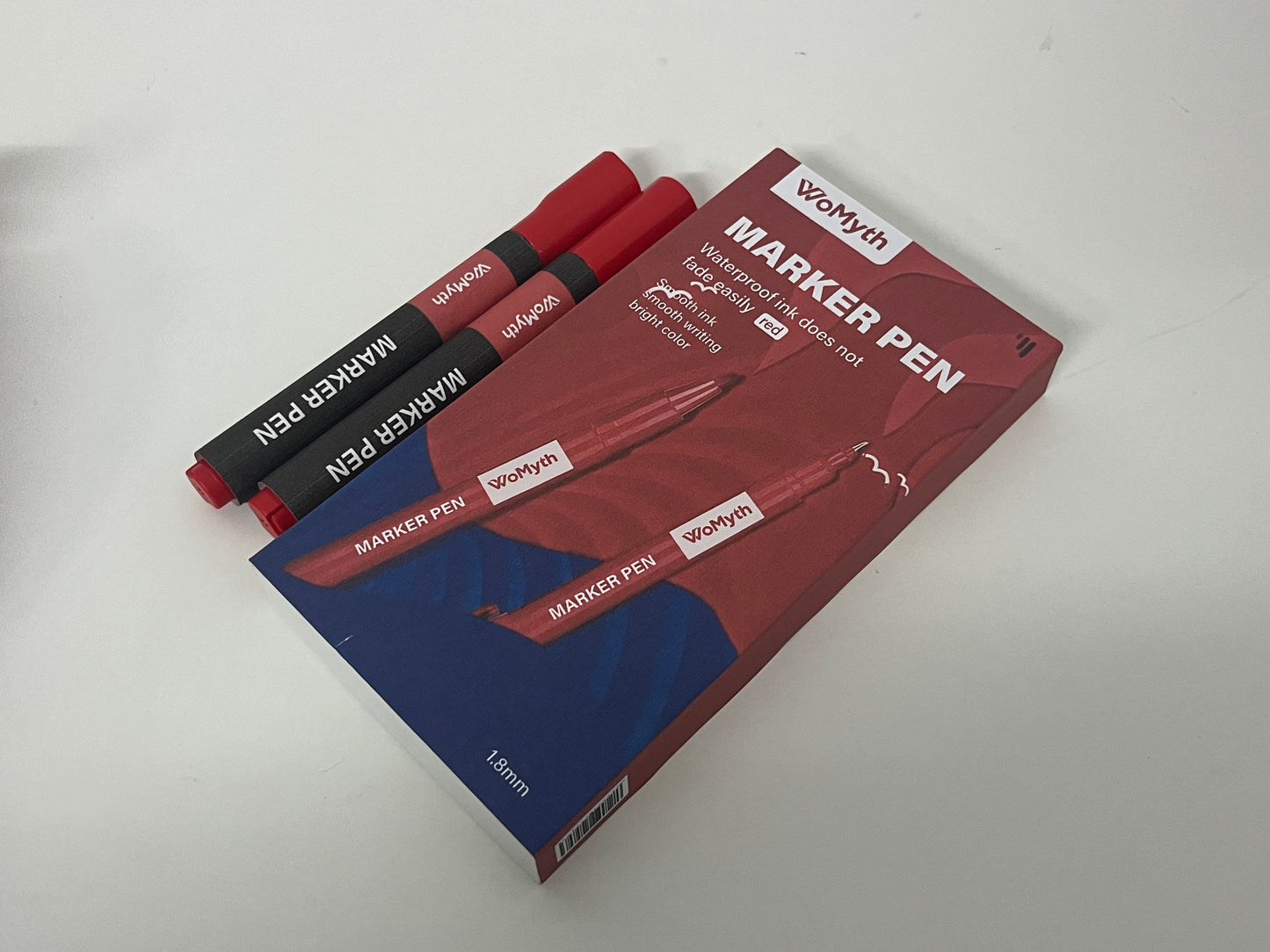 【WoMyth Red Permanent Marker Pen】—— Vibrant & Reliable Tool for Long-Lasting Markings