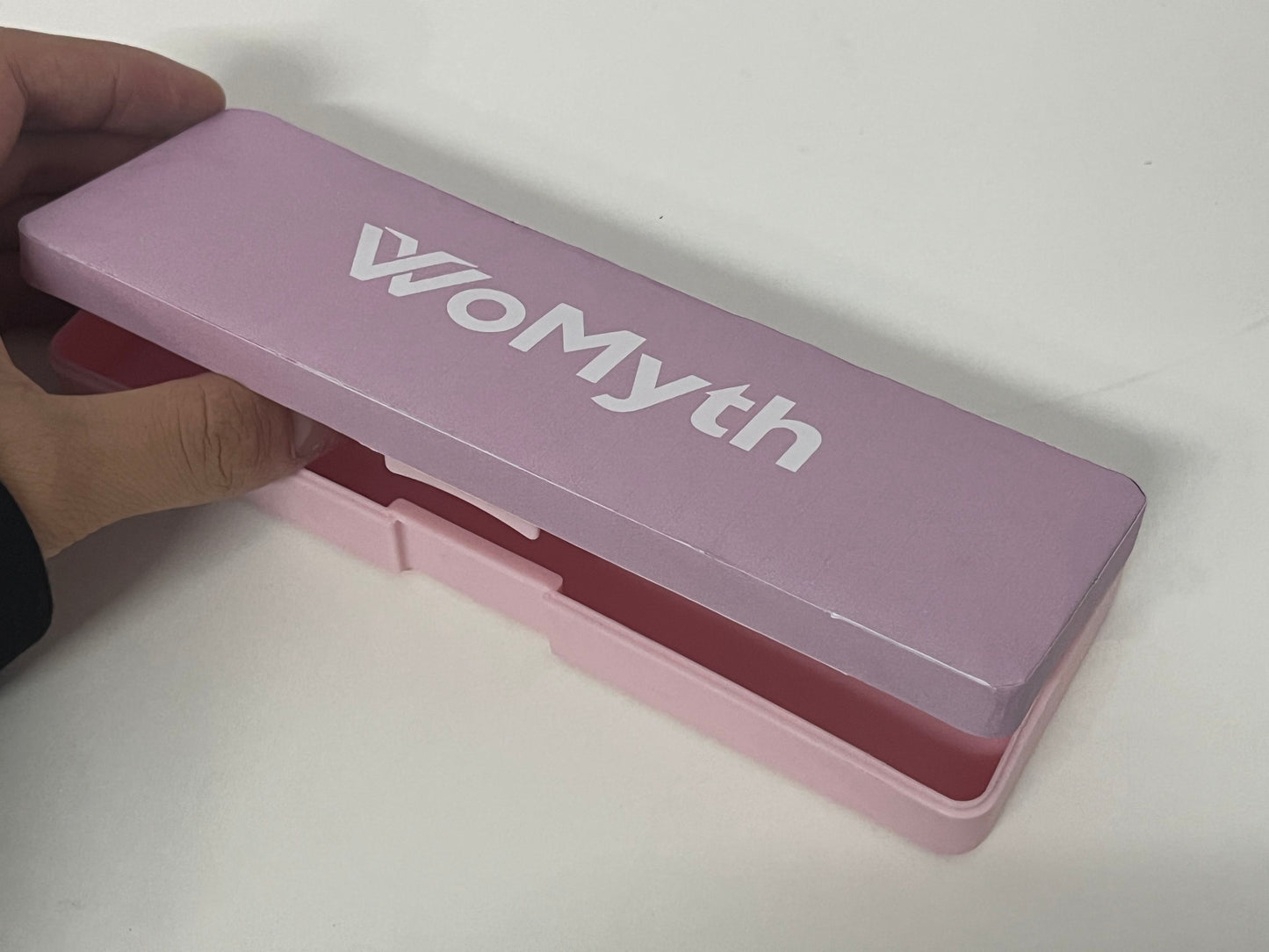 [WoMyth Pen boxes]——WoMyth Pink-Purple Color-Block Pencil Case - Minimalist Matte Finish Stationery Organizer