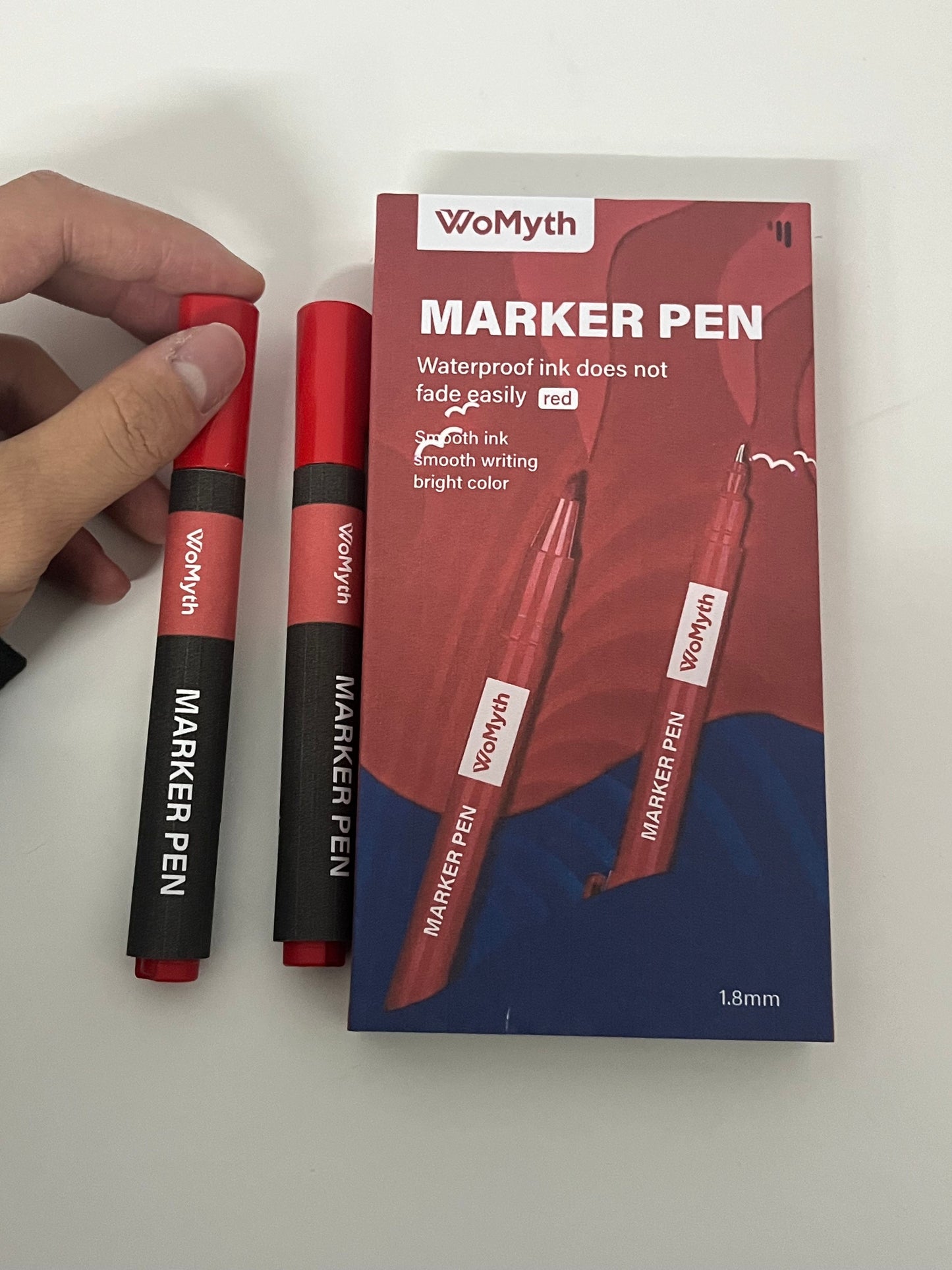 【WoMyth Red Permanent Marker Pen】—— Vibrant & Reliable Tool for Long-Lasting Markings
