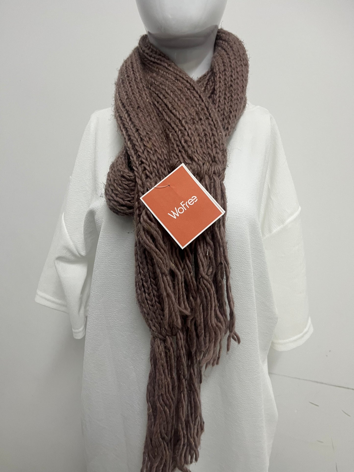 [WoFree Scarfs]-Chunky Knit Fringe Scarf - Autumn Winter Warmth & Atmosphere Neck Wrap