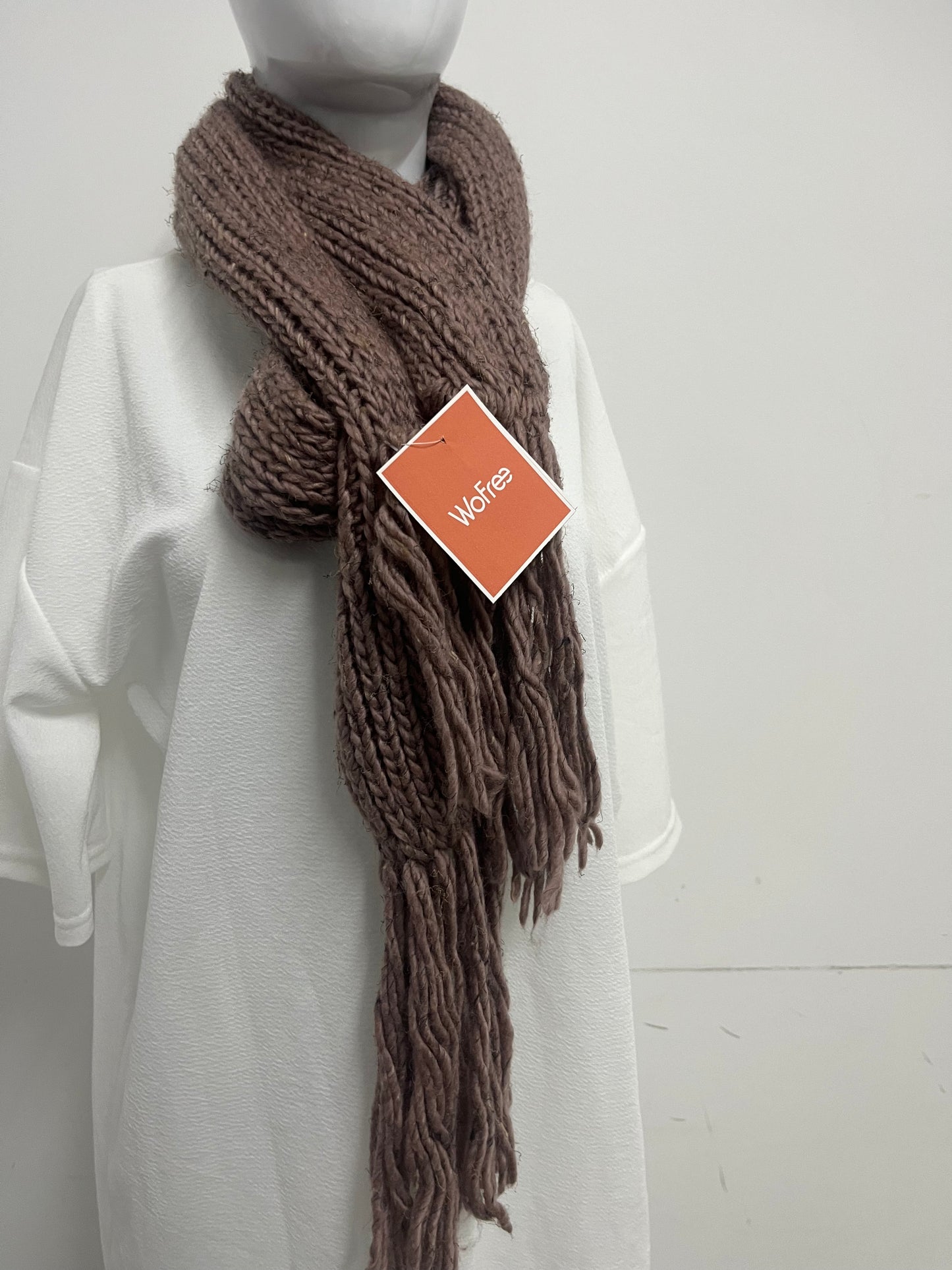 [WoFree Scarfs]-Chunky Knit Fringe Scarf - Autumn Winter Warmth & Atmosphere Neck Wrap