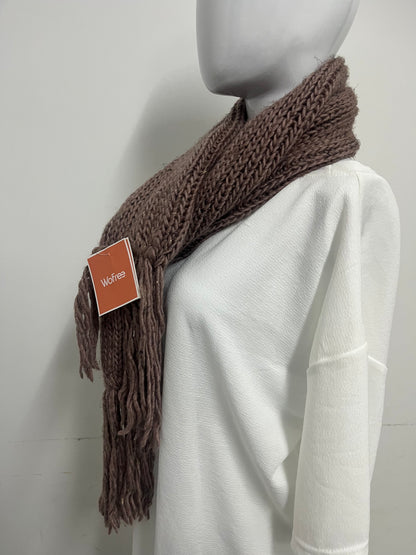 [WoFree Scarfs]-Chunky Knit Fringe Scarf - Autumn Winter Warmth & Atmosphere Neck Wrap