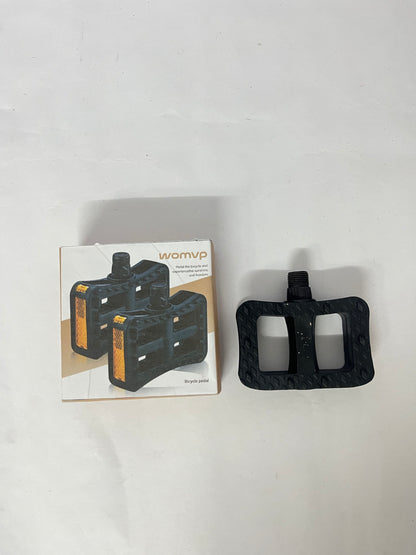 Womvp Folding Bike Pedals, Mountain Bike Pedals CNC Aluminum Bicycle Flat Pedals, 9/16'' with Reflective Strips | Non-Slip | Waterproof | Wide Flat Cycling Pedals for E-Bike, Urban Commute, MTB Bikes