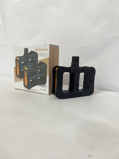Womvp Folding Bike Pedals, Mountain Bike Pedals CNC Aluminum Bicycle Flat Pedals, 9/16'' with Reflective Strips | Non-Slip | Waterproof | Wide Flat Cycling Pedals for E-Bike, Urban Commute, MTB Bikes