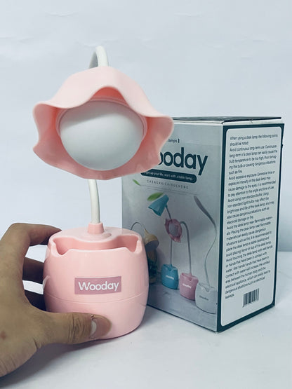 Wooday Flower Table Lamp for Bedroom,‎ LED Bedside Lamp Flexible Silicone Gooseneck Nightstand Lamp for Living Room Office Reading Kids Gift