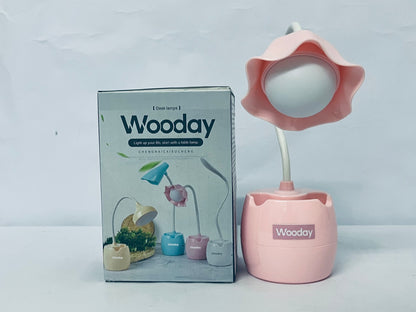 Wooday Flower Table Lamp for Bedroom,‎ LED Bedside Lamp Flexible Silicone Gooseneck Nightstand Lamp for Living Room Office Reading Kids Gift