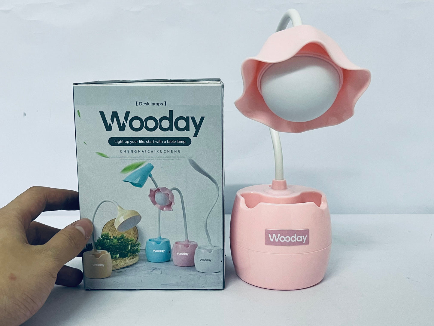 Wooday Flower Table Lamp for Bedroom,‎ LED Bedside Lamp Flexible Silicone Gooseneck Nightstand Lamp for Living Room Office Reading Kids Gift