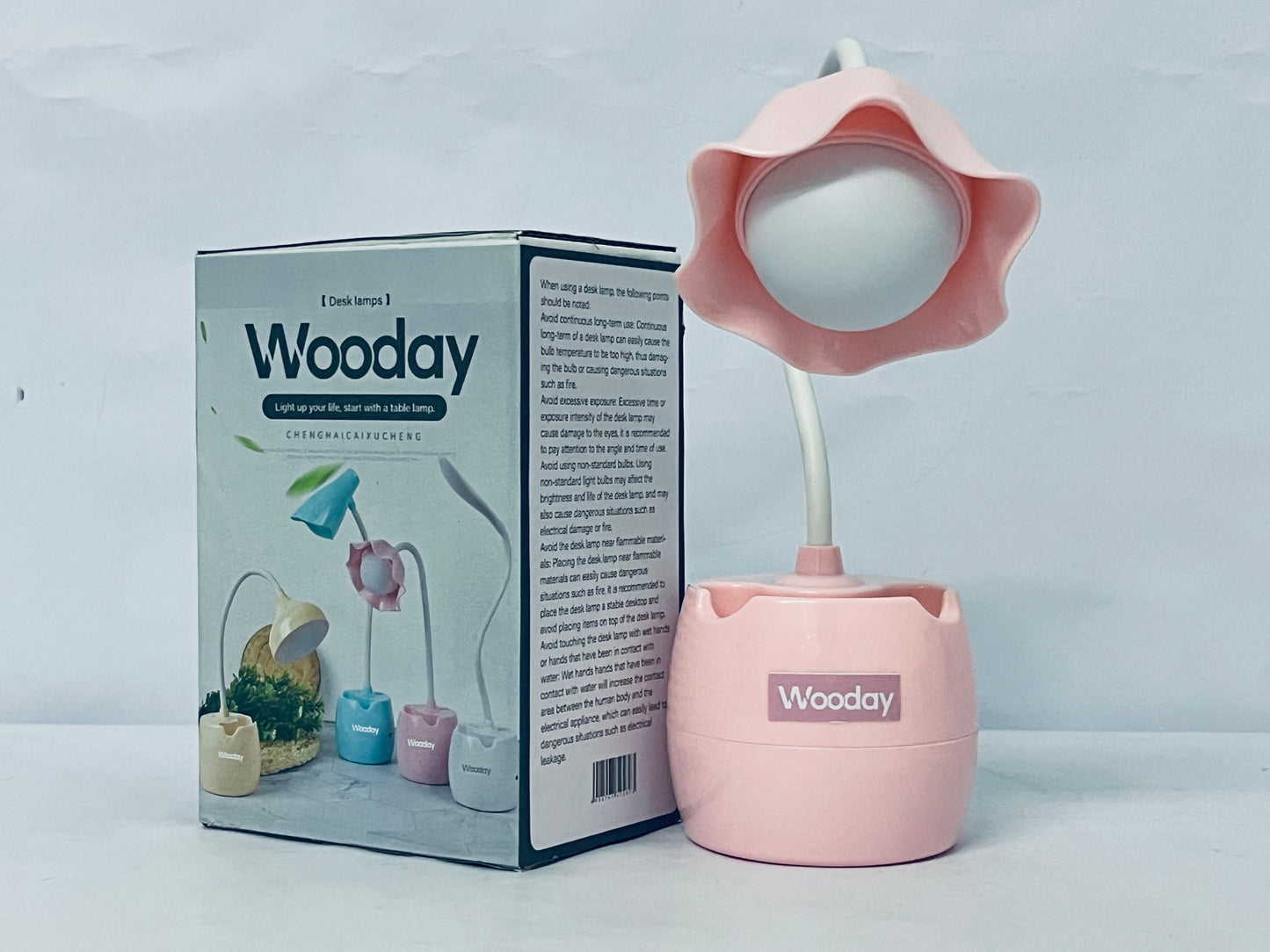 Wooday Flower Table Lamp for Bedroom,‎ LED Bedside Lamp Flexible Silicone Gooseneck Nightstand Lamp for Living Room Office Reading Kids Gift