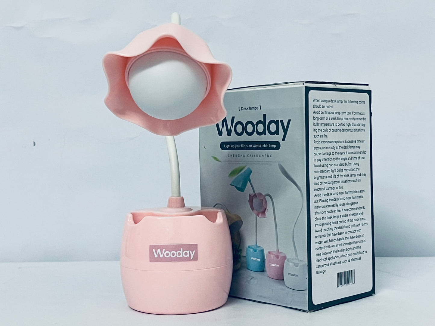 Wooday Flower Table Lamp for Bedroom,‎ LED Bedside Lamp Flexible Silicone Gooseneck Nightstand Lamp for Living Room Office Reading Kids Gift