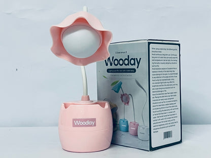 Wooday Flower Table Lamp for Bedroom,‎ LED Bedside Lamp Flexible Silicone Gooseneck Nightstand Lamp for Living Room Office Reading Kids Gift