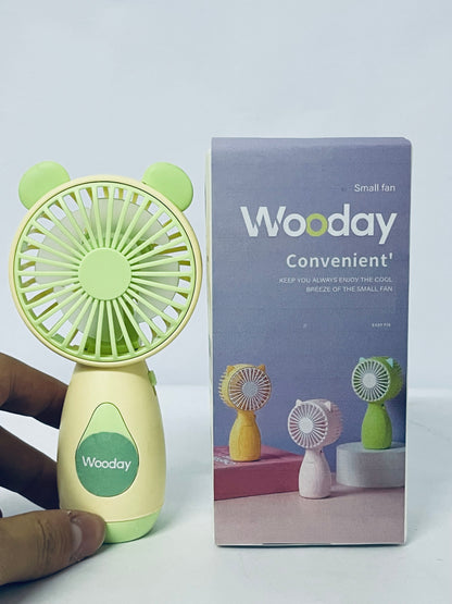 Wooday Mini Handheld Fan, Cute Bear Shape USB Rechargeable Fan Small Personal Portable Mini Fan Battery Operated Ergonomic Handle for Summer
