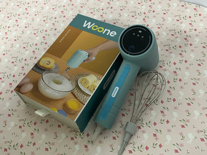 Woone Handheld Cordless Egg Beater Rechargeable Electric Egg Beater Mixer Small Cream Mixer Handheld Electric Egg Beater with 3 Speed Modes