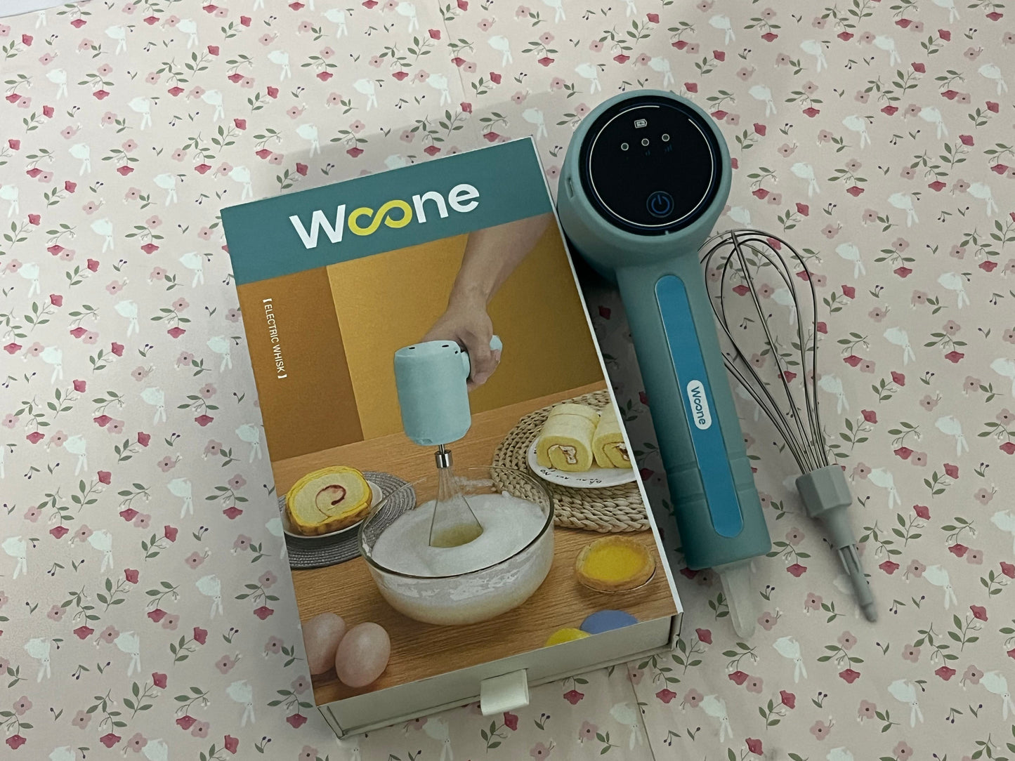 Woone Handheld Cordless Egg Beater Rechargeable Electric Egg Beater Mixer Small Cream Mixer Handheld Electric Egg Beater with 3 Speed Modes