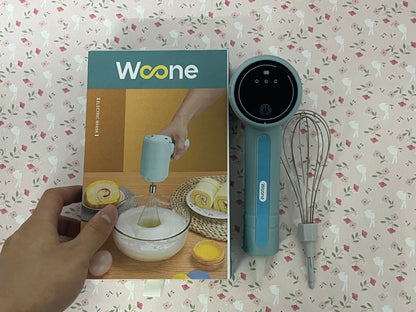 Woone Handheld Cordless Egg Beater Rechargeable Electric Egg Beater Mixer Small Cream Mixer Handheld Electric Egg Beater with 3 Speed Modes