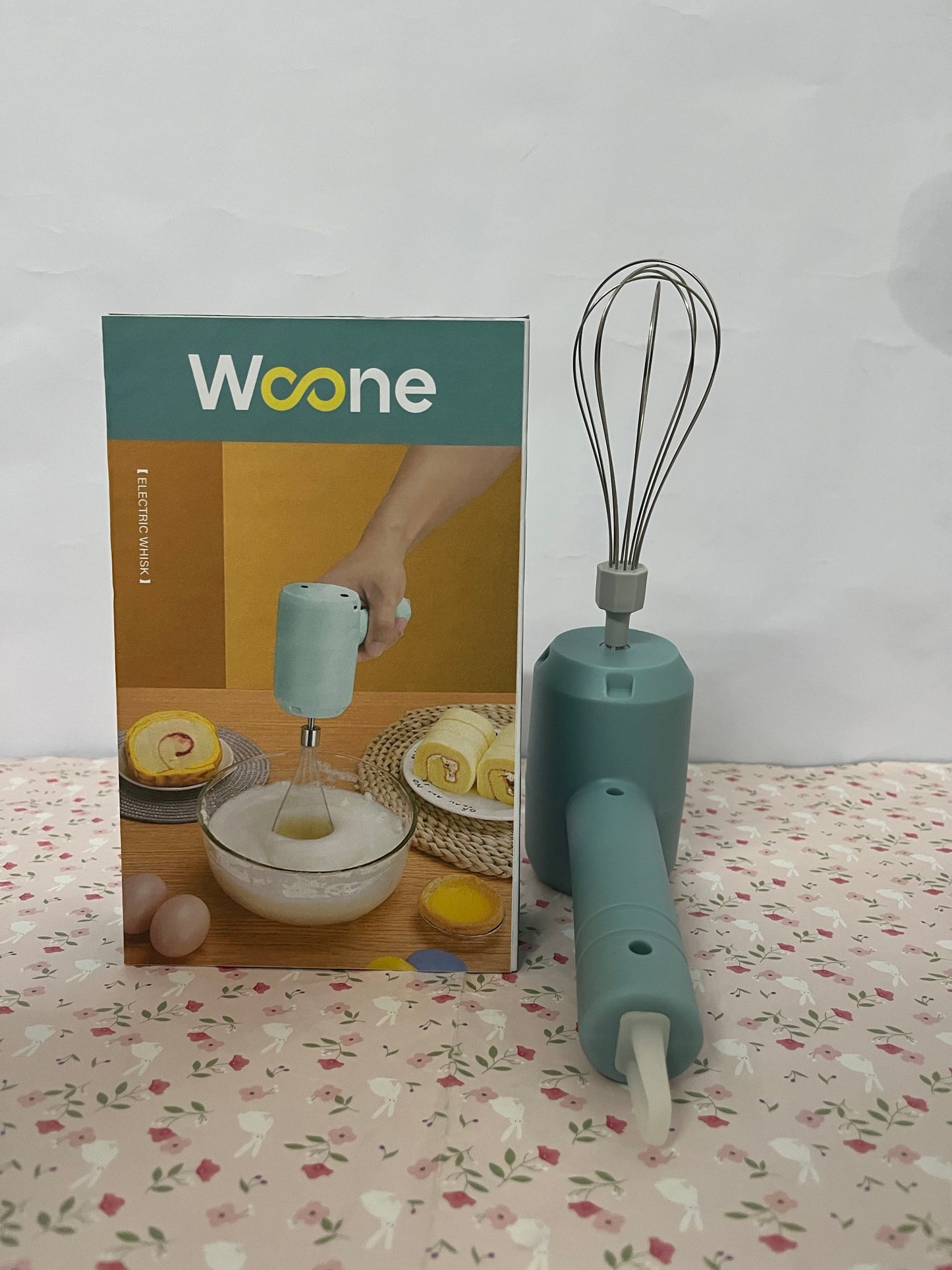 Woone Handheld Cordless Egg Beater Rechargeable Electric Egg Beater Mixer Small Cream Mixer Handheld Electric Egg Beater with 3 Speed Modes