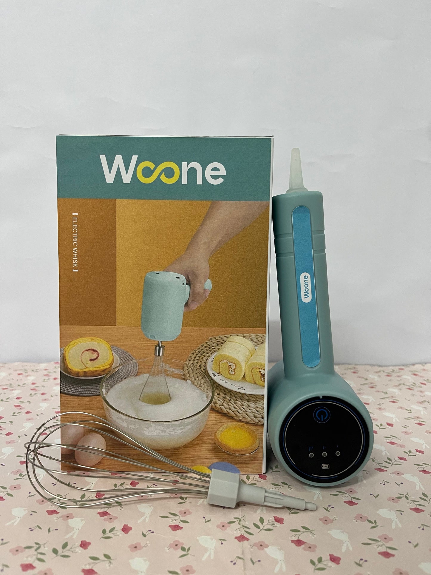 Woone Handheld Cordless Egg Beater Rechargeable Electric Egg Beater Mixer Small Cream Mixer Handheld Electric Egg Beater with 3 Speed Modes