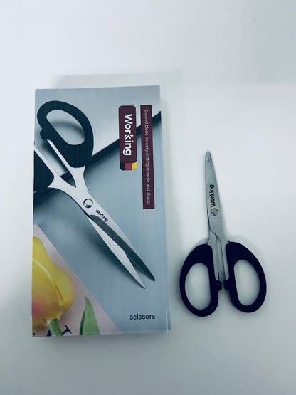 【Working Multipurpose Curved-Blade Scissors】—— Reliable Tool for Smooth Cutting Tasks