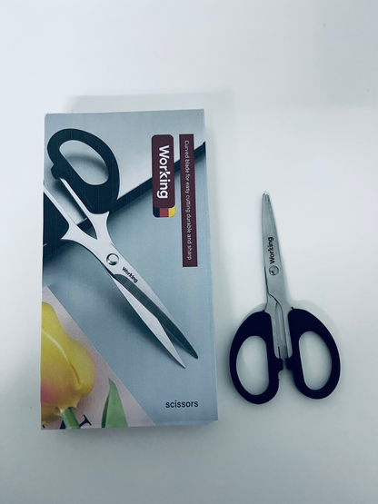 【Working Multipurpose Curved-Blade Scissors】—— Reliable Tool for Smooth Cutting Tasks