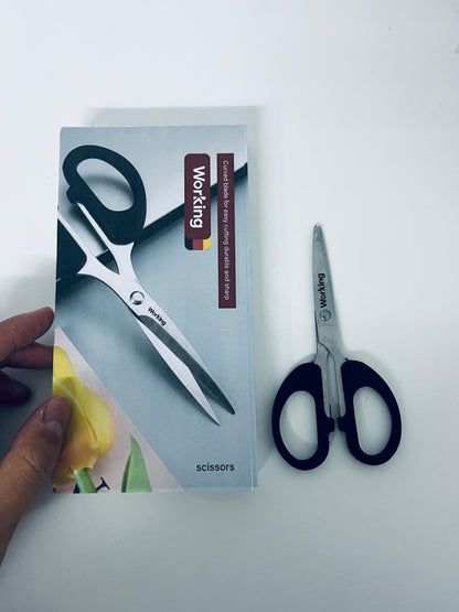 【Working Multipurpose Curved-Blade Scissors】—— Reliable Tool for Smooth Cutting Tasks