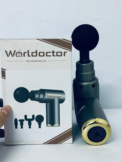 Worldoctor Massage Gun Deep Tissue, Silent Brushless Motor and Portable Massage Gun with 4 Interchangeable Heads for Deep Muscle Relief and Relaxation, Relax Gift