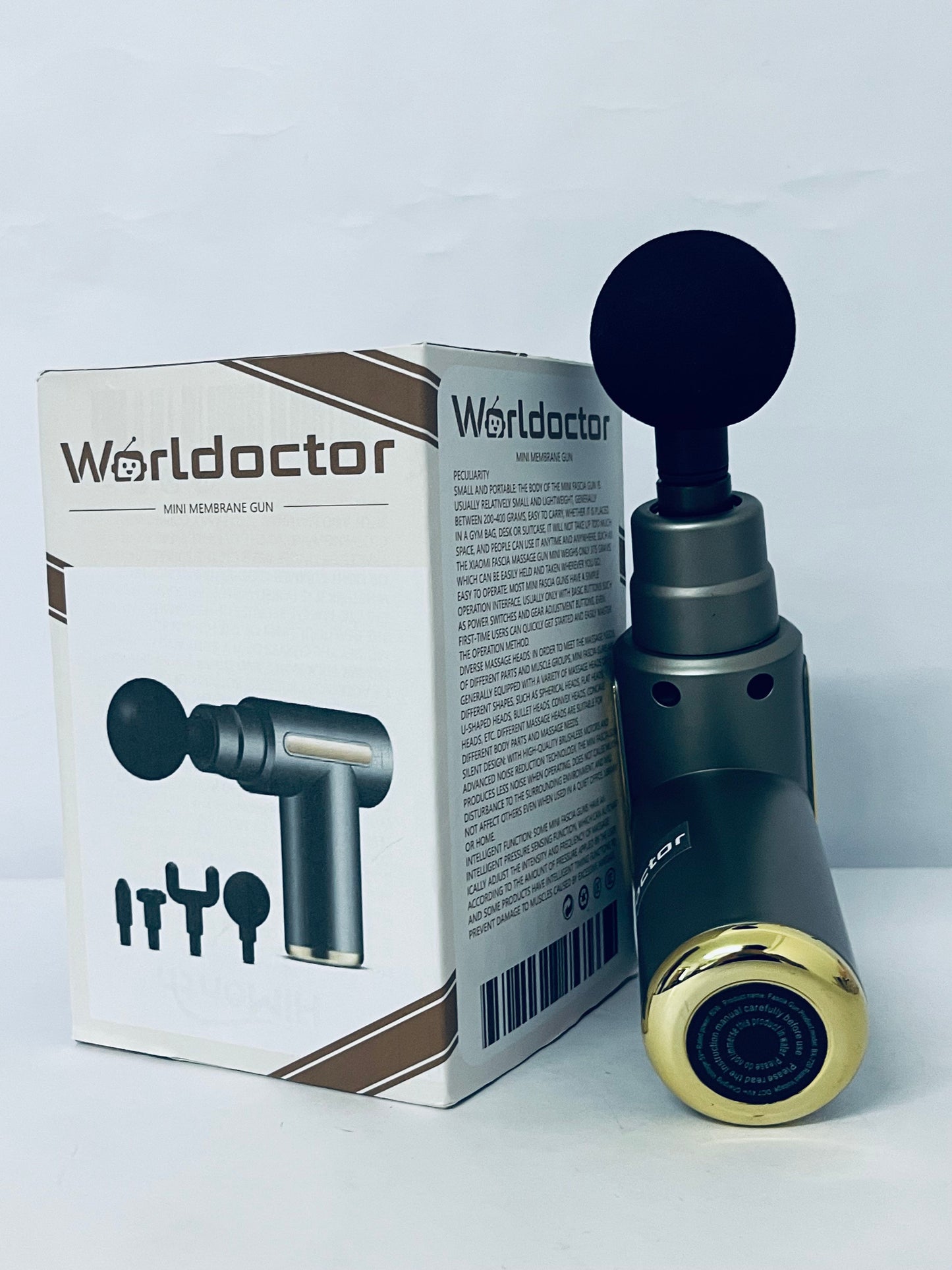 Worldoctor Massage Gun Deep Tissue, Silent Brushless Motor and Portable Massage Gun with 4 Interchangeable Heads for Deep Muscle Relief and Relaxation, Relax Gift