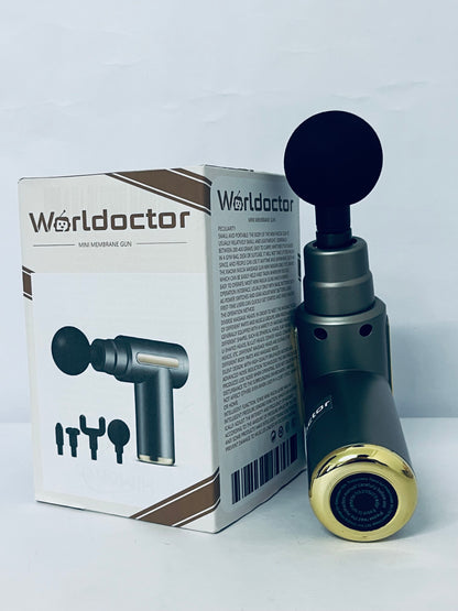 Worldoctor Massage Gun Deep Tissue, Silent Brushless Motor and Portable Massage Gun with 4 Interchangeable Heads for Deep Muscle Relief and Relaxation, Relax Gift
