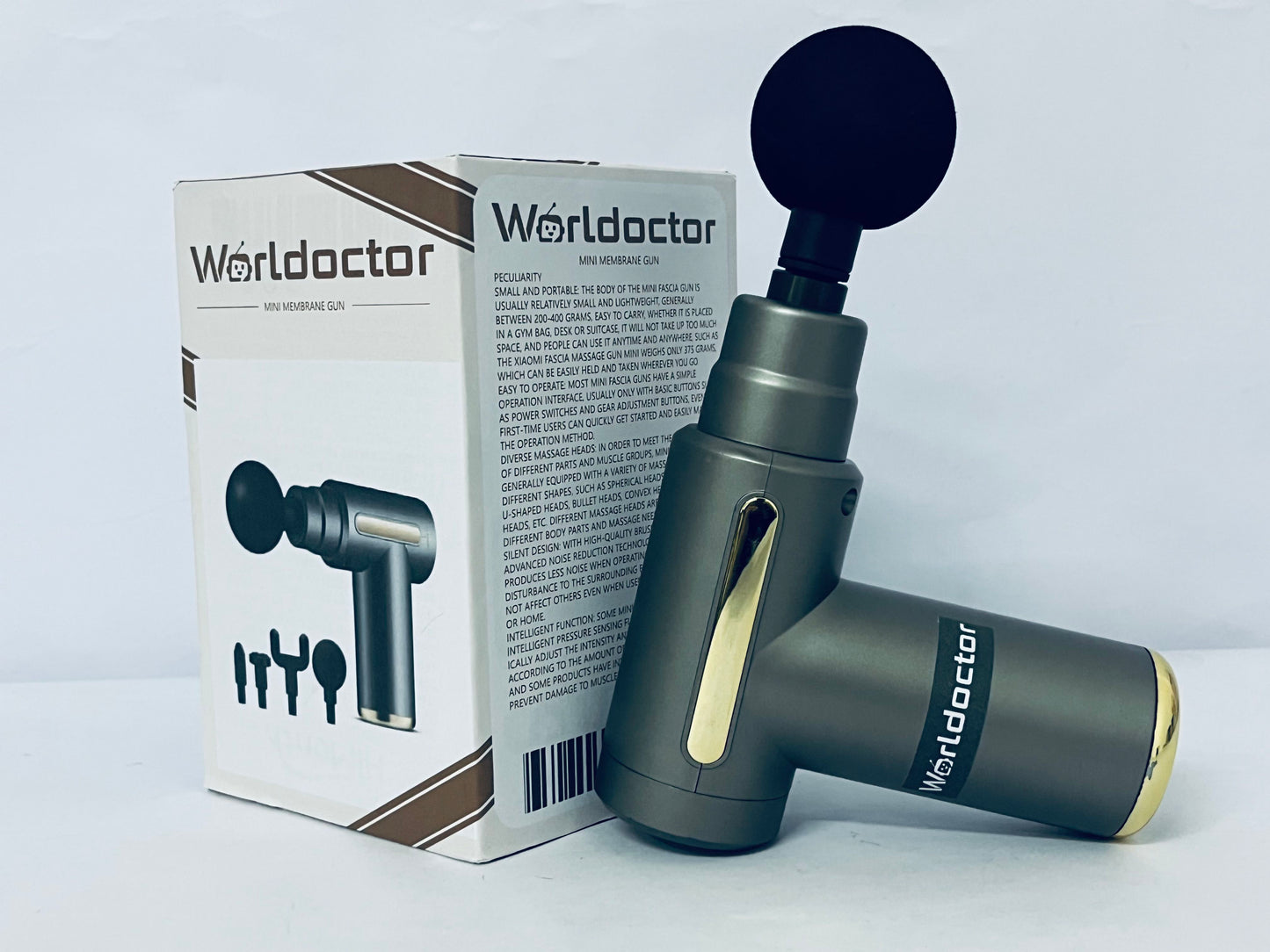 Worldoctor Massage Gun Deep Tissue, Silent Brushless Motor and Portable Massage Gun with 4 Interchangeable Heads for Deep Muscle Relief and Relaxation, Relax Gift